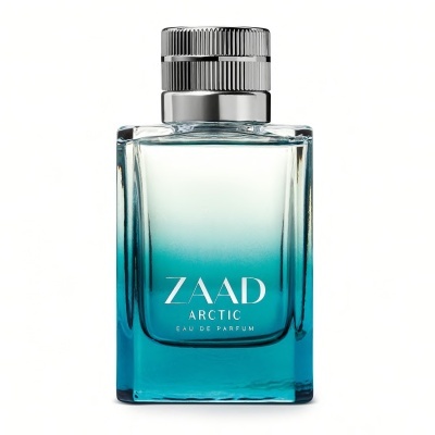 Frasco de perfume ZAAD ARCTIC azul com tampa prateada
