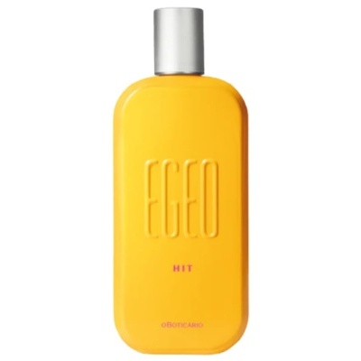 Frasco amarelo de perfume EGEO MIT com tampa prateada