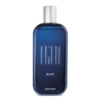 Frasco de perfume EGGO BLUE azul escuro com tampa prateada