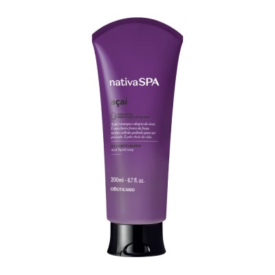 Frasco de creme corporal Nativa SPA açaí roxo com tampa preta