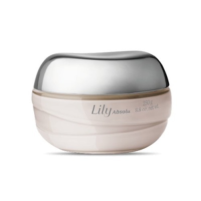 Frasco de creme facial Lily Absolu com tampa prateada