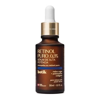 frasco de sérum botik Retinol Puro 0,3% com conta-gotas