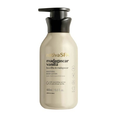 Loção corporal Nativa SPA Madagascar Vanilla com dispensador preto