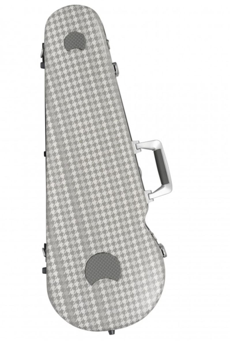 Bam Viola Cabourg Hightech CAB2200XL Estojo para violino padrão pied-de-poule cinza e branco com alça