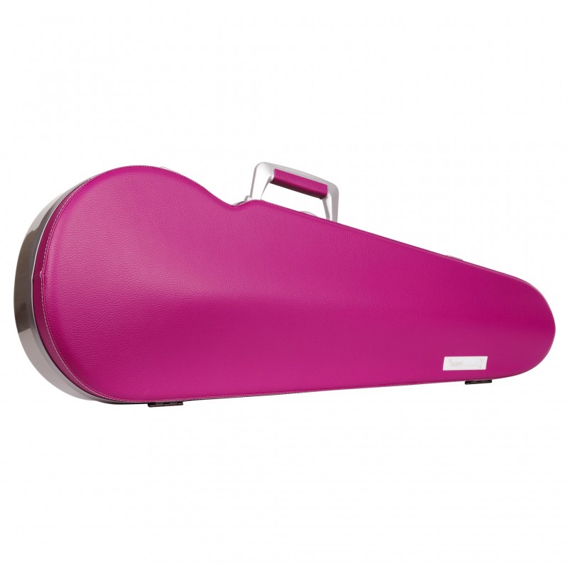 Bam Viola L'Étoile Hightech Forma ET2200XV Estojo rígido rosa para violino com alça metálica prateada