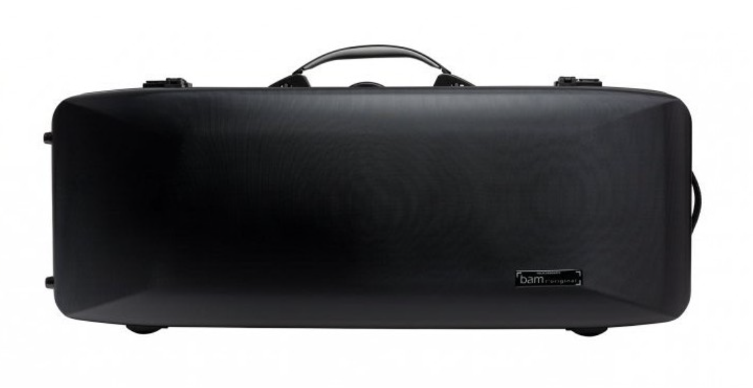 BAM Viola Supreme Hightech Rectangular SUP5310XLNN Estojo rígido preto retangular com alça superior e logotipo bam