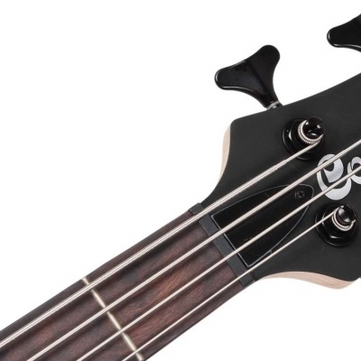 Cabeça de baixo elétrico preto com cravelhas e logótipo Cort