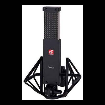 Microfone condensador sE VR2 preto com suspensão anti-choque