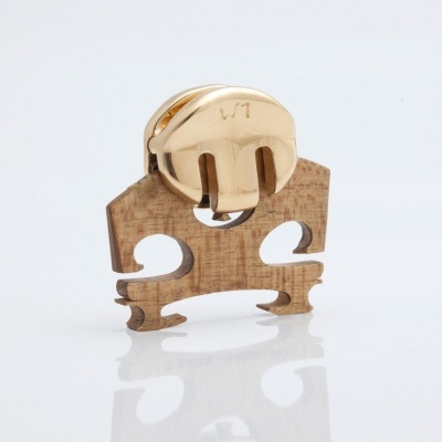 Cavalete de violino de madeira com cravelha dourada