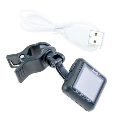 Afinador digital AT-102 TUNER com clip e cabo USB branco