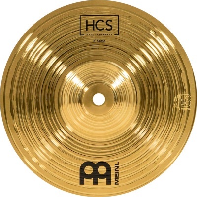 Prato de bateria Meinl HCS em metal dourado com textura circular