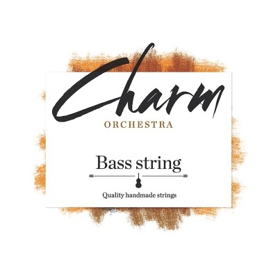 Embalagem branca de cordas para contrabaixo com texto Charm ORCHESTRA Bass string