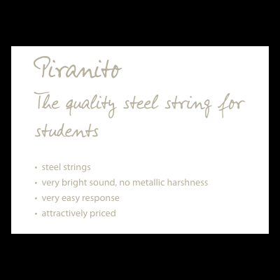 Texto manuscrito em inglês sobre cordas de aço para estudantes