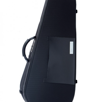 Estojo para guitarra preto com bolso exterior e etiqueta Mobile Music