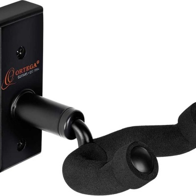 Suporte de parede para guitarra ou baixo com revestimento em espuma preta e base preta