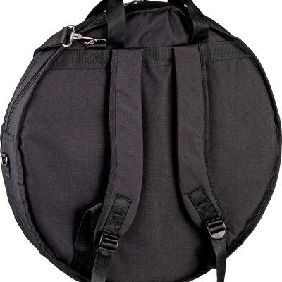 Mala de transporte preta redonda com alças ajustáveis