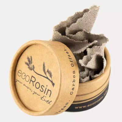 Caixa redonda de papel castanho com tampa ecoRosin com resina e pano cinza