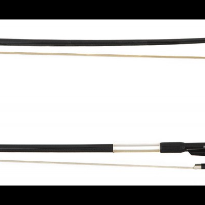 Arco de violino preto e madeira clara com crina de cavalo