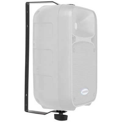 Coluna de som exterior branca com suporte metálico preto