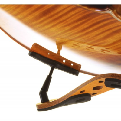 Suporte ajustável para violino em madeira e metal preto