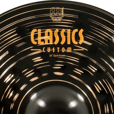 Prato de bateria escuro com padrão marmoreado e texto dourado Classics Custom