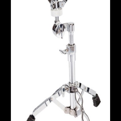 Suporte cromado para tarola com apoios de borracha preta e pernas ajustáveis