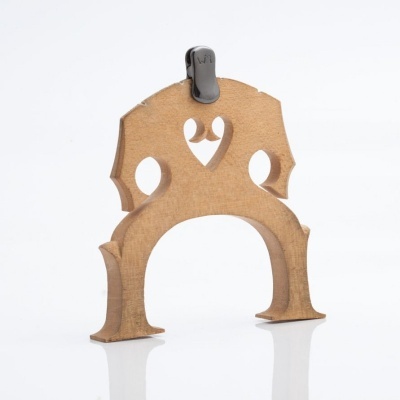 Ponte de violino de madeira clara com recortes decorativos