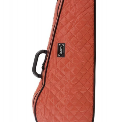 Estojo acolchoado laranja para instrumento musical com alça preta