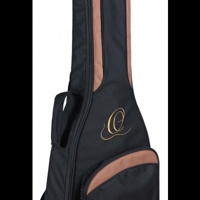 Estojo para guitarra preto e castanho com logotipo OrtegaGuitars