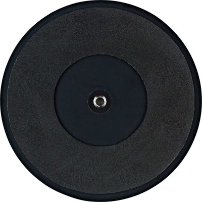 Disco de halteres preto com centro metálico