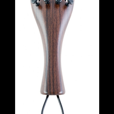 Ligador para cordas de violino em madeira escura e metal preto