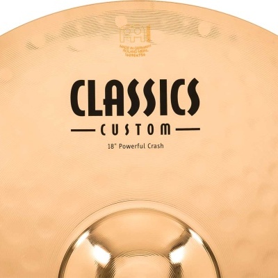 Prato de bateria em bronze com texto Classics Custom 18