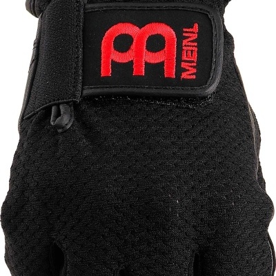 Luva preta perfurada com logo vermelho MEINL