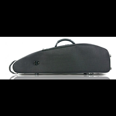 Estojo cinza escuro para instrumento musical com alça e fecho preto