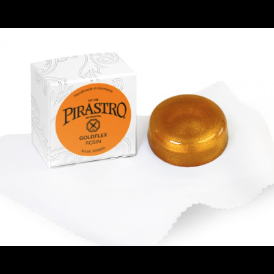 Resina dourada PIRASTRO GOLDFLEX ROSIN em pano branco com caixa