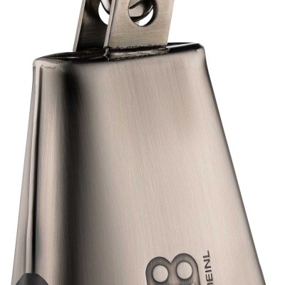 Campainha metálica prateada com logótipo MEINL preto