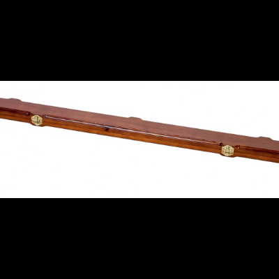 Case retangular longo em madeira castanha para taco de bilhar