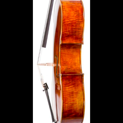 Contra baixo acústico com acabamento em verniz brilhante e padrão de grão de madeira