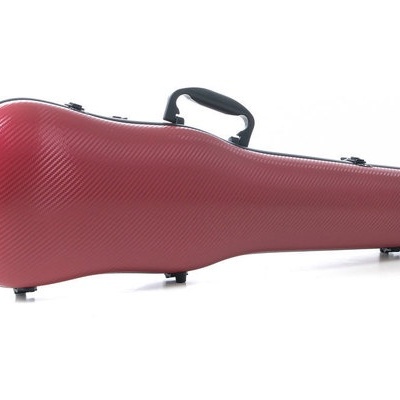 Estojo rígido vermelho para violino com pega e fechos