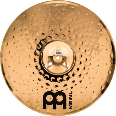 Prato de bateria dourado Meinl com textura pontilhada
