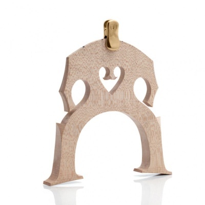 Parte superior de cravelha de violino em madeira clara com clipe dourado