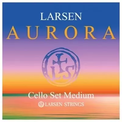 Embalagem colorida de conjunto de cordas para violoncelo LARSEN AURORA Cello Set Medium