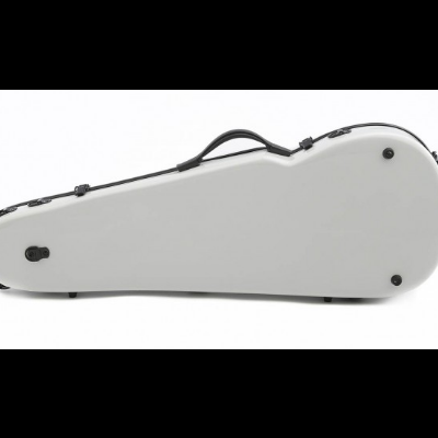 Estojo rígido branco para violino com fechos pretos