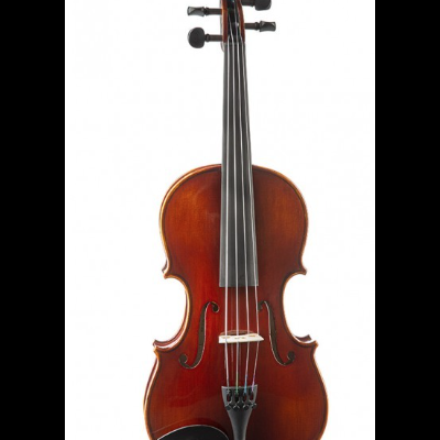 Violino clássico castanho-avermelhado em fundo branco