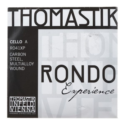 Pacote de cordas pretas e brancas para violoncelo Thomastik Rondo Experience