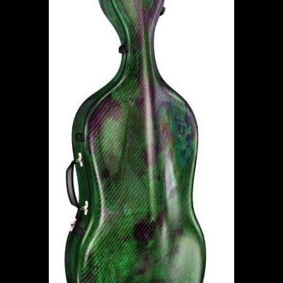 Estojo rígido para violoncelo verde marmoreado