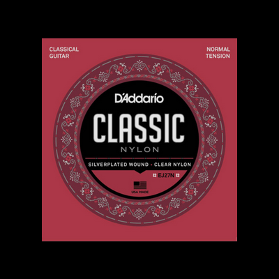 Embalagem vermelha com bobina de cordas para guitarra clássica D'Addario Classic Nylon