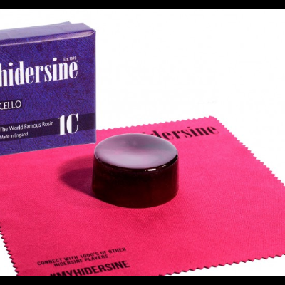 Pacote de cordas para violoncelo Hidersine 1C com amolecedor e pano de limpeza rosa
