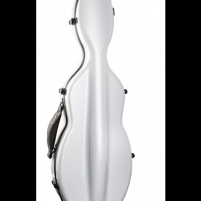 Estojo rígido cinza para violoncelo com alça lateral