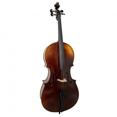 Violoncelo castanho com quatro cordas
